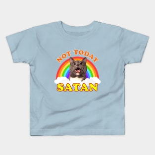 Not Today Satan! Roger the Cat Rainbow Kids T-Shirt